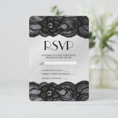 Zwarte kant en Satin RSVP (Staand voorkant)