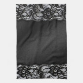 Zwarte kant en satin theedoek (Verticaal)