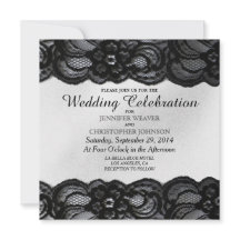 Zwarte kant en witte satijnbruiloft