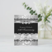 Zwarte kant en zilverpaalbus 25e Jubileum Kaart (Staand voorkant)