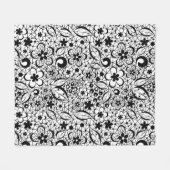 Zwarte kant fleece deken (Voorkant (Horizontaal))