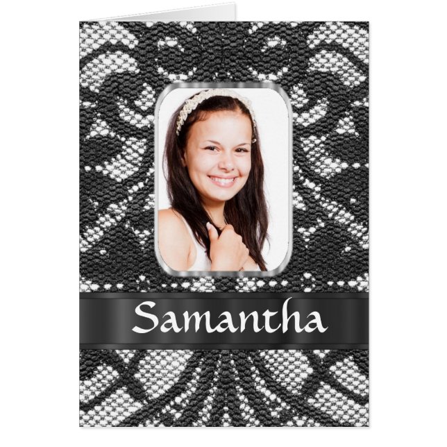 Zwarte kant foto achtergrond (Voorkant)