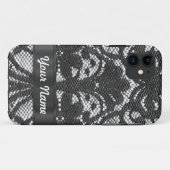 Zwarte kant gepersonaliseerd Case-Mate iPhone case (Achterkant (horizontaal))