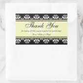 Zwarte kant grens dank je uit cadeautas rechthoekige sticker (Tas)