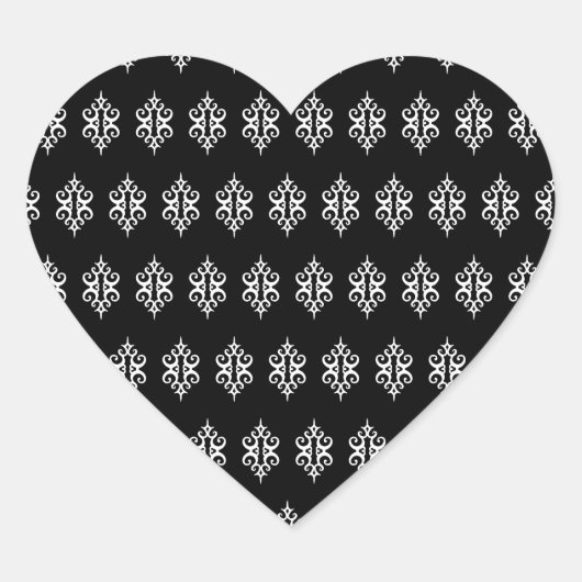 Zwarte Kant Hart Stickers (Voorkant)