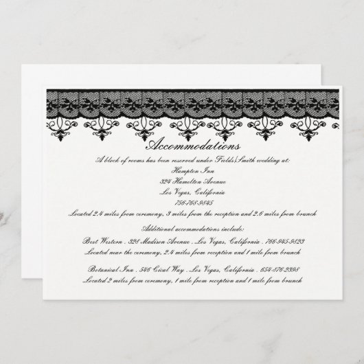 Zwarte Kant Kaarten (Voorkant / Achterkant)