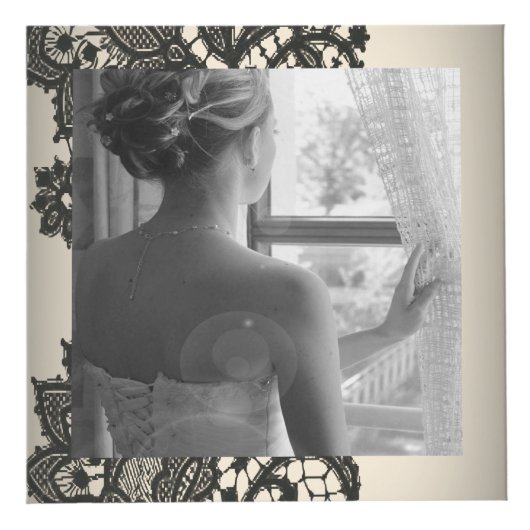 zwarte kant kubus (Voorkant)