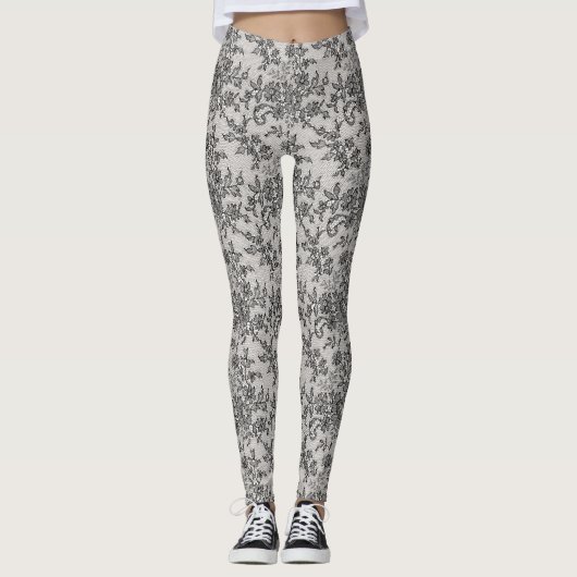 Zwarte kant leggings (Voorkant)