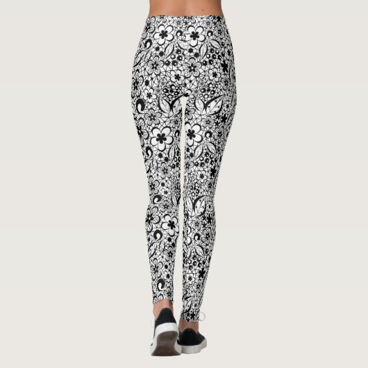 Zwarte kant leggings (Achterkant)