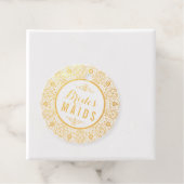 Zwarte kant mandala bruidsmeisjes bedankjes labels (Met doos)