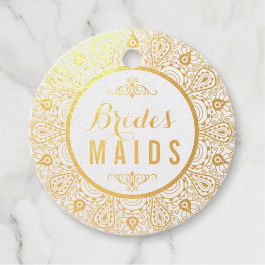 Zwarte kant mandala bruidsmeisjes bedankjes labels (Voorkant)