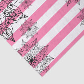 Zwarte kant Mandalas op roze en witte strepen Tissuepapier (Detail)