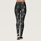 Zwarte Kant Met Grijs en Witte Gradiënt Leggings (Achterkant)