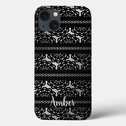 Zwarte Kant Met Grijs Witte Gradiënt Persoonlijk Case-Mate iPhone Case (Achterkant)