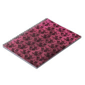 Zwarte kant met roze achtergrond notitieboek (Linkerzijde)