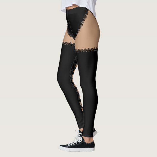 Zwarte kant omhoog leggings (Links)
