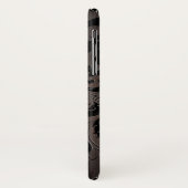 Zwarte kant op bruine metalen achtergrond Case-Mate iPhone case (Achterkant/links)