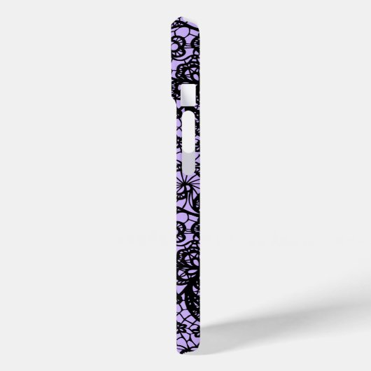 Zwarte kant op Paars Case-Mate iPhone Case (Achterkant / Links)