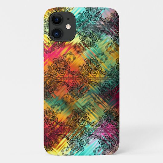 Zwarte kant op regenboogglas Case-Mate iPhone case (Achterkant)