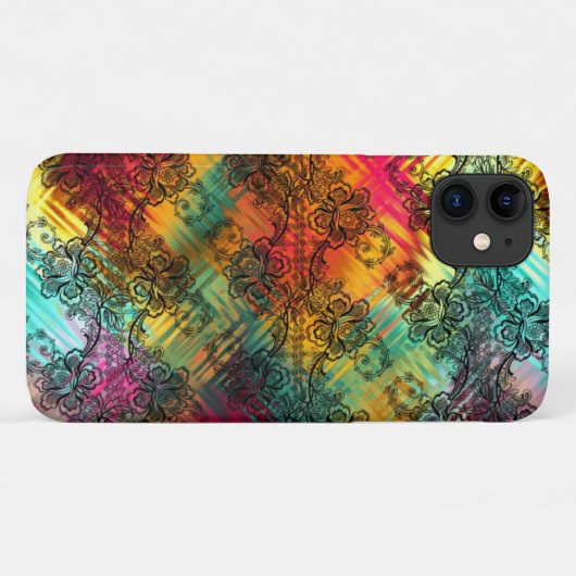 Zwarte kant op regenboogglas Case-Mate iPhone case (Achterkant (horizontaal))