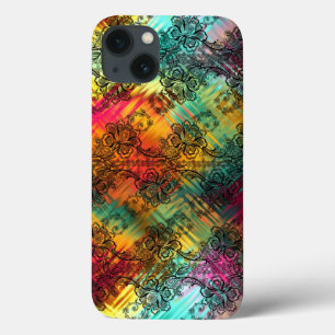 Zwarte kant op regenboogglas Case-Mate iPhone case