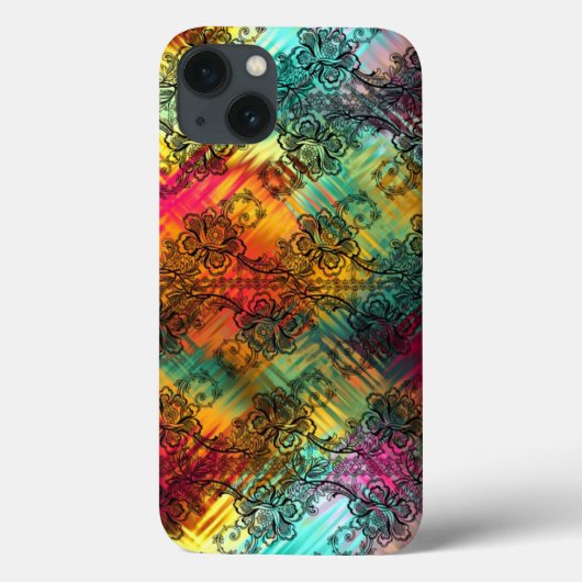 Zwarte kant op regenboogglas Case-Mate iPhone case (Achterkant)