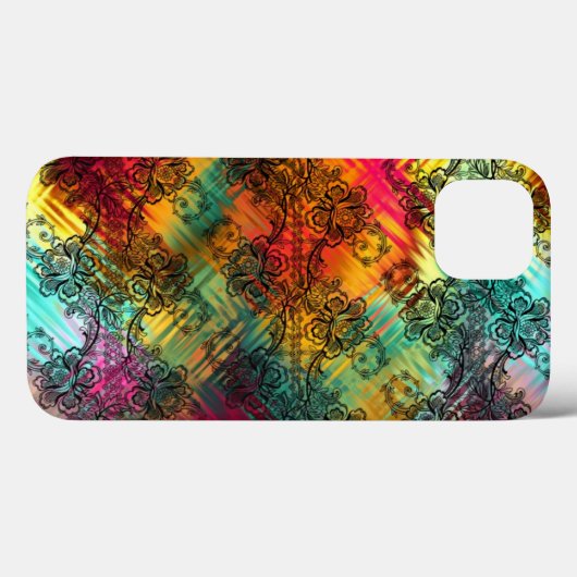 Zwarte kant op regenboogglas Case-Mate iPhone case (Achterkant (horizontaal))