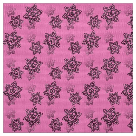Zwarte kant op roze stof (Swatch)