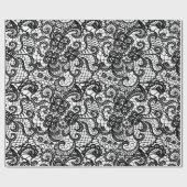 Zwarte kant op wit cadeaupapier (Vlak)