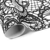 Zwarte kant op wit cadeaupapier (Rol Hoek)