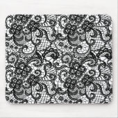Zwarte kant op wit muismat (Voorkant)