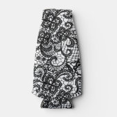 Zwarte kant op witte Koelbox Flesjeskoeler (Voorkant)