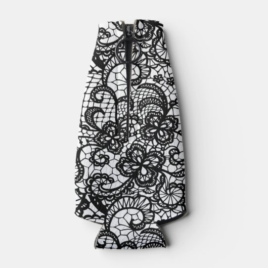 Zwarte kant op witte Koelbox Flesjeskoeler (Achterkant)