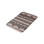 Zwarte kant, openwerk, bruine achtergrond, beige, badmat (Gekanteld)