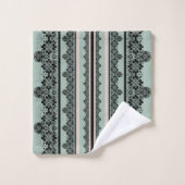 Zwarte kant, openwerkkussen bad handdoek (Wasdoekje)