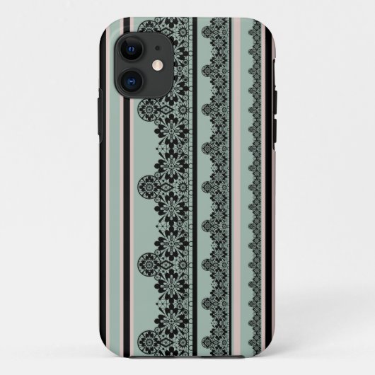 Zwarte kant, openwerkkussen Case-Mate iPhone case (Achterkant)