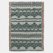 Zwarte kant, openwerkkussen deken (Voorkant Verticaal)