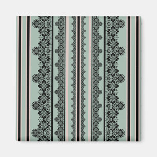 Zwarte kant, openwerkkussen magneet