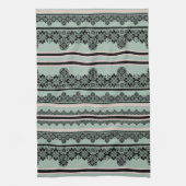 Zwarte kant, openwerkkussen theedoek (Verticaal)