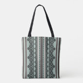 Zwarte kant, openwerkkussen tote bag (Achterkant)