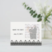 Zwarte kant Opslaan Datum Briefkaart (Staand voorkant)