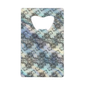 Zwarte kant over pastelstromen creditkaart flessenopener (Voorkant)