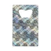 Zwarte kant over pastelstromen creditkaart flessenopener (Achterkant)