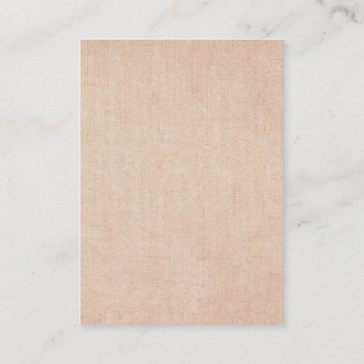  zwarte kant — Rustic Burlap — Gegevens Informatiekaartje (Achterkant)