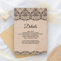  zwarte kant — Rustic Burlap — Gegevens