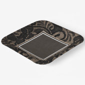 Zwarte kant, schoot, linnen papieren bordje (Gebogen)