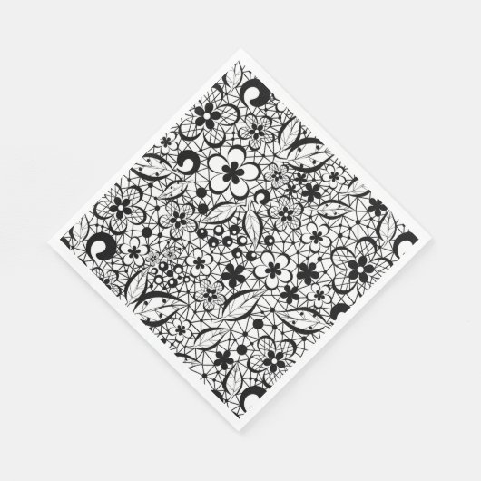 Zwarte kant servet (Hoek)