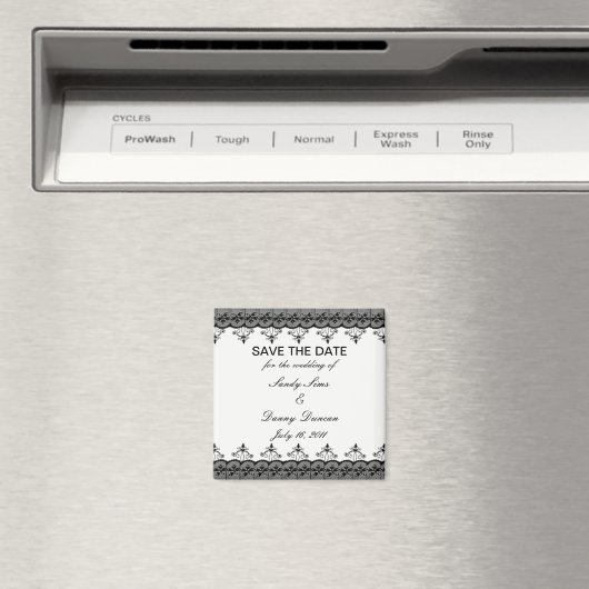 Zwarte kant sparen de Datum Magnet (Insitu (Vaatwasser))