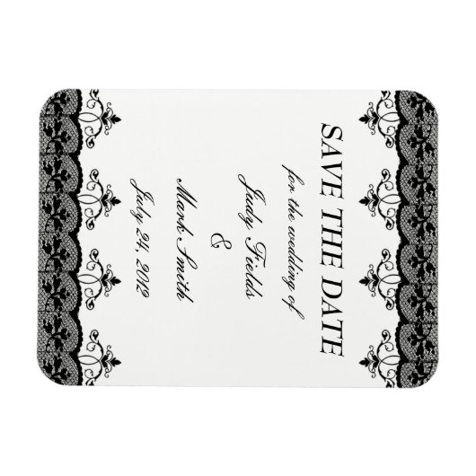 Zwarte kant sparen de Datum Magnet Magneet (Horizontaal)