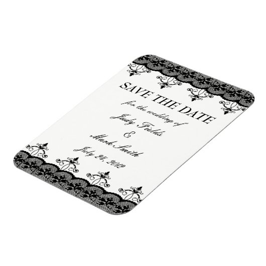 Zwarte kant sparen de Datum Magnet Magneet (Linkerzijde)